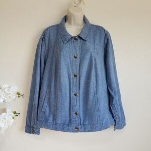 FLAX Chambray Linen Blend Jacket